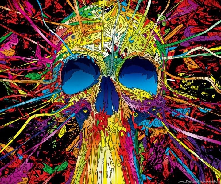 psychedelic skull